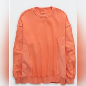 Aerie Keep It Light Crew Sweatshirt Mango XS
